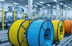 Wire drawing machine in operation at Ametro Wire & Cables pan India manufacturing plant in Delhi